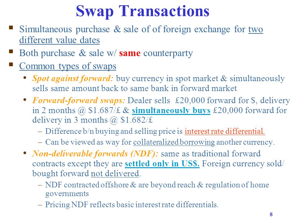 types of forex transactions